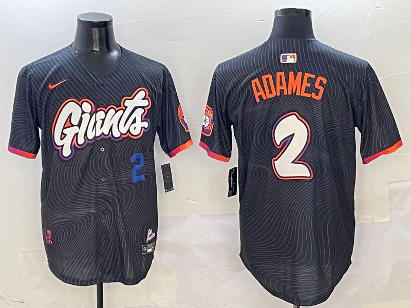 Men San Francisco Giants #2 Adames Black Second generation Joint Name Nike 2025 MLB Jersey style 3->san francisco giants->MLB Jersey